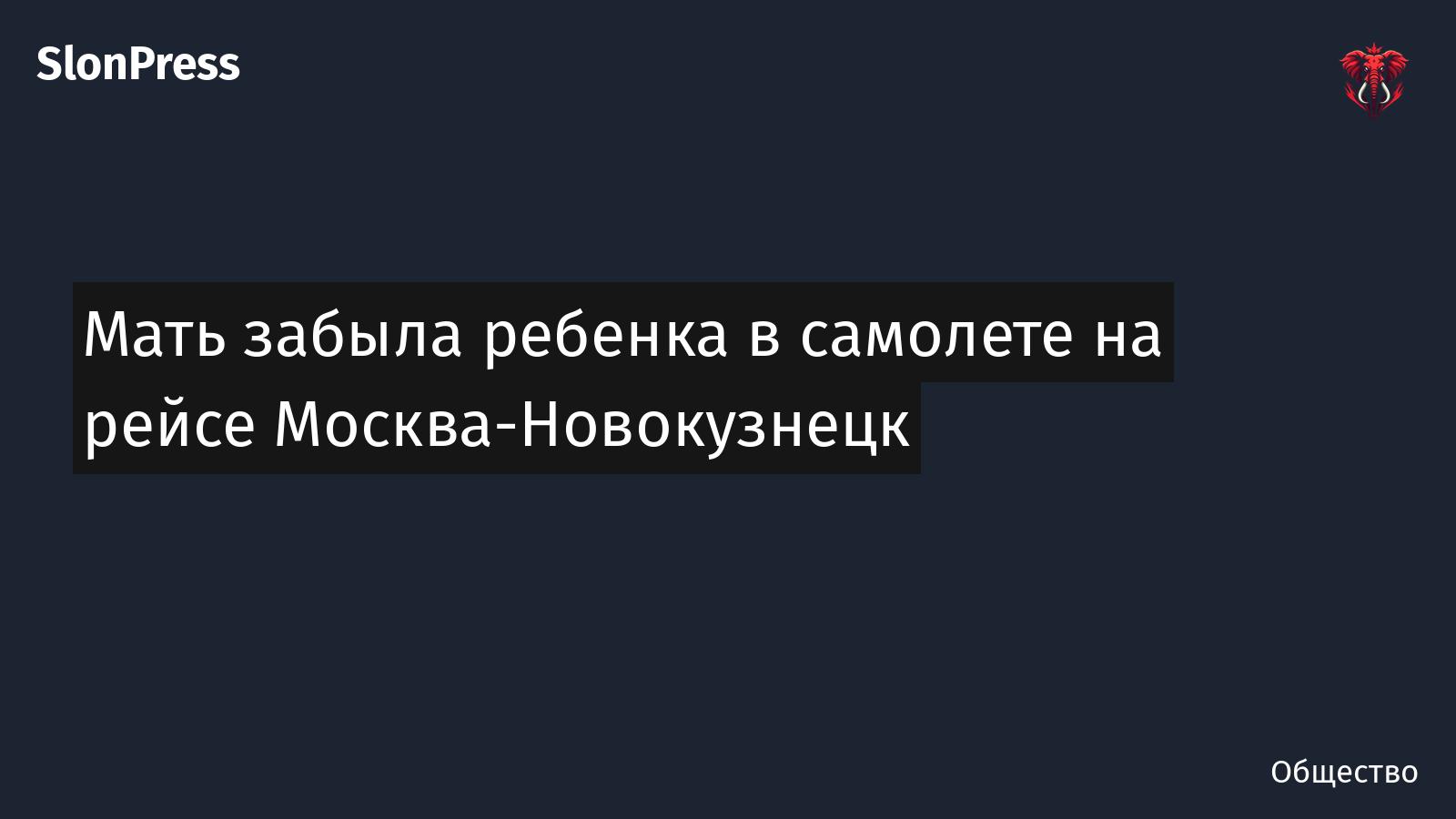 Мать забыла ребенка в самолете на рейсе Москва-Новокузнецк