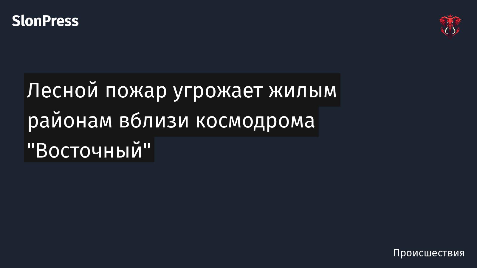 Лесной пожар угрожает жилым районам вблизи космодрома "Восточный"
