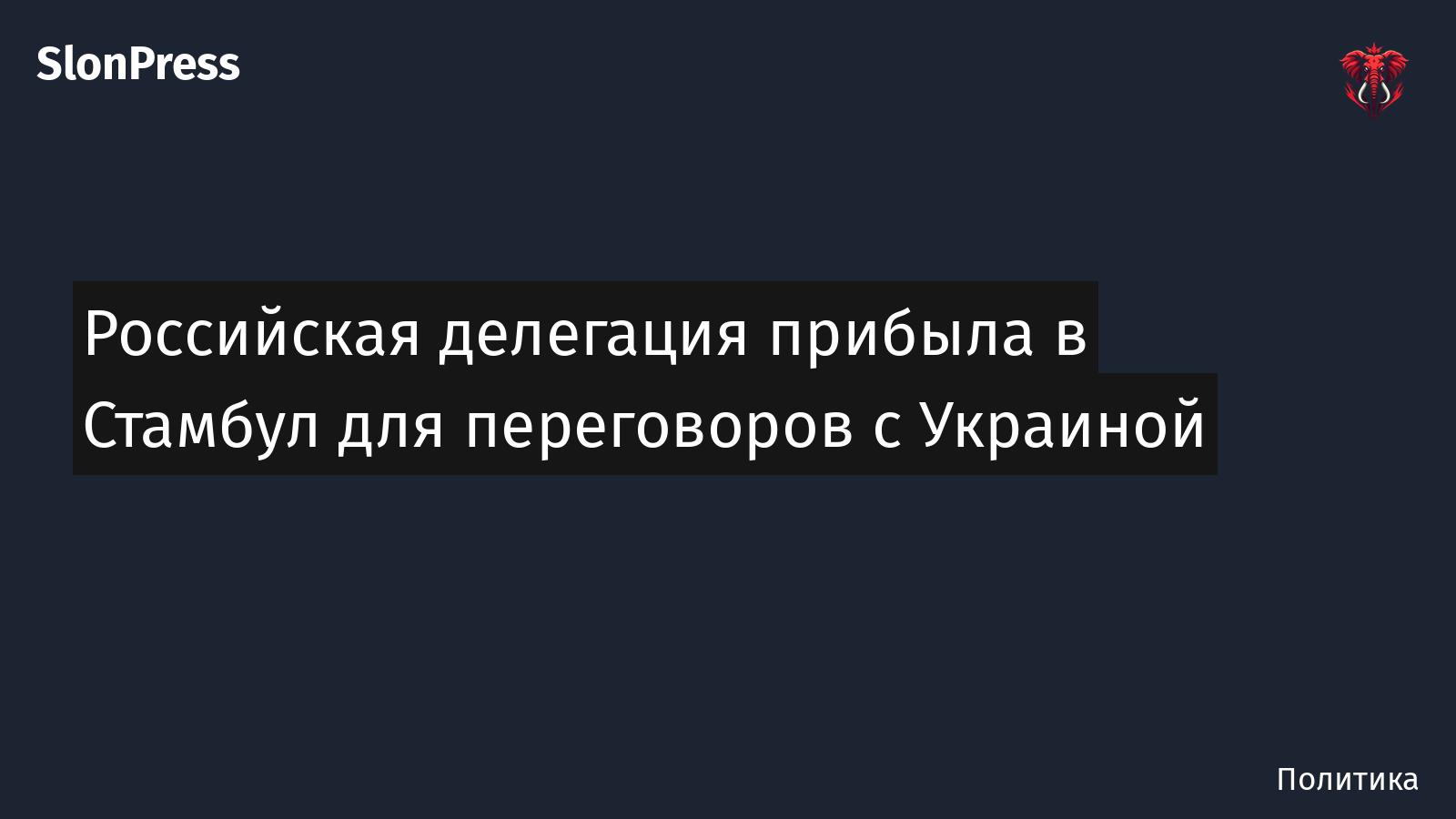 Российская делегация прибыла в Стамбул для переговоров с Украиной