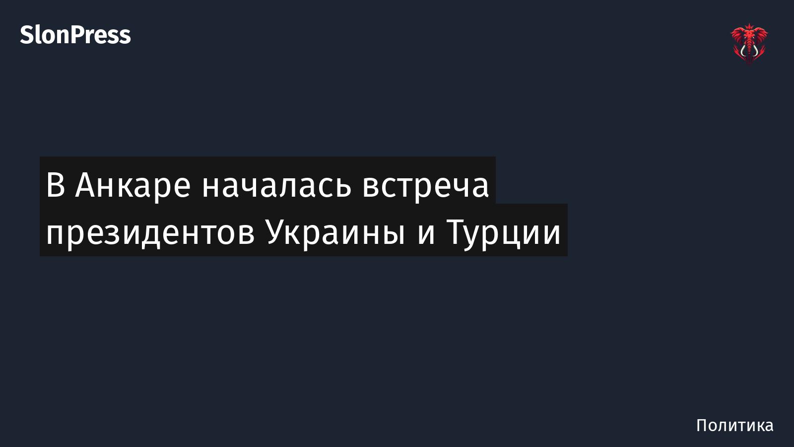 В Анкаре началась встреча президентов Украины и Турции